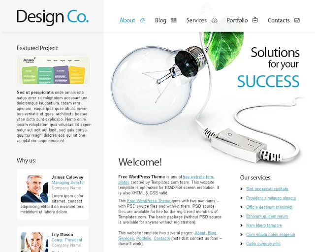 Free WordPress Theme for Design Studio